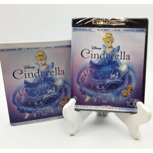 Disney 100 Cinderella Ultimate Collector's Edition Blu-Ray 4K Ultra HD DVD NEW
